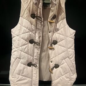 Maurices Pink Quilted Vest with Toggle Closures